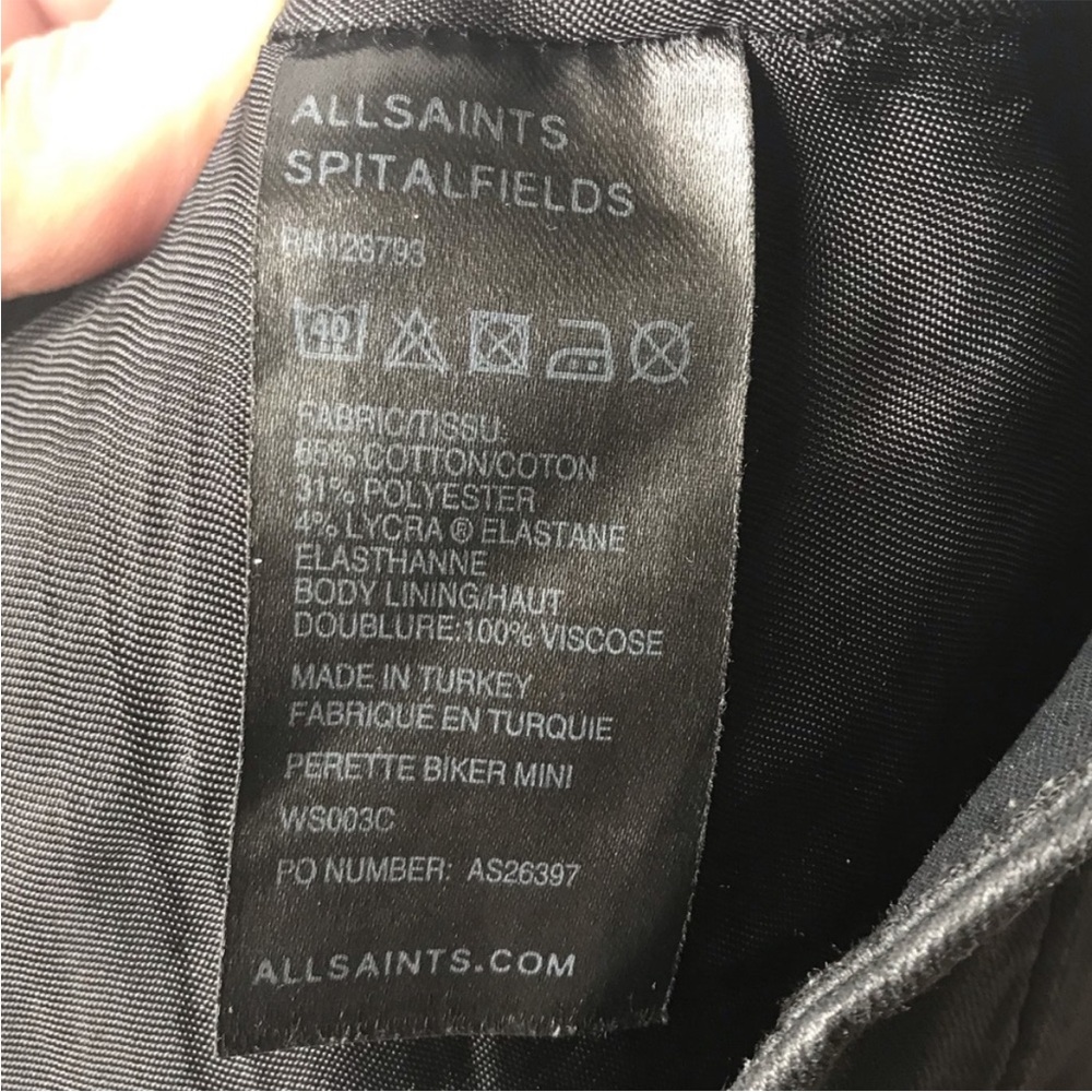 All Saints | Black Perette Biker Mini Skirt, 10 - Picture 5 of 8